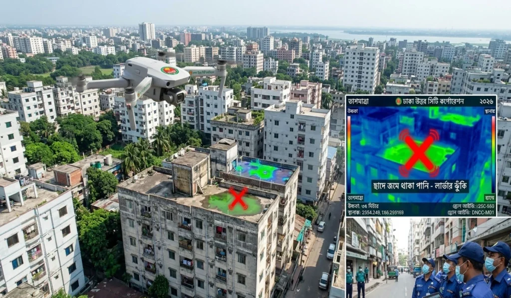 ড্রোন দিয়ে মশার লার্ভা সন্ধান